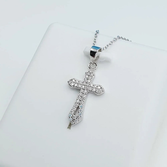 925 Sterling Silver Cubic Zirconia Necklace, U19254716 - Picture 5 of 9